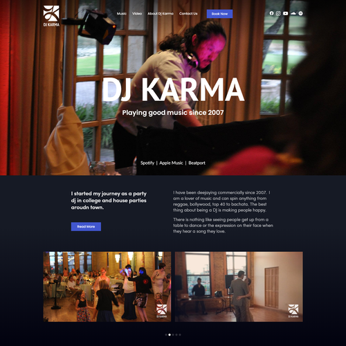 dj karma - playing good music since 2007 Design by ⚡️DesignBull⚡️
