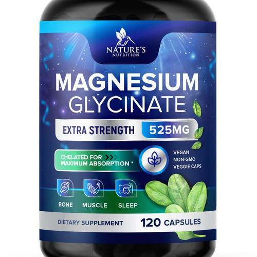 Natural Magnesium Glycinate Design needed for Nature's Nutrition Design by TUNSAY