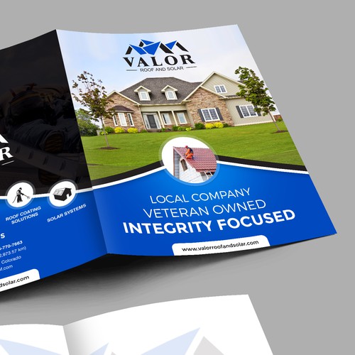 Presentation Folder Design, fast growing roof & solar company in Colorado.  Help us stand out! Design by Artist@Joy