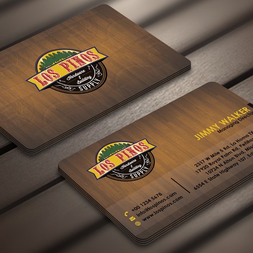 Los Pinos Hardware & Building Supply Business Card Contest! Diseño de Nerys Design™