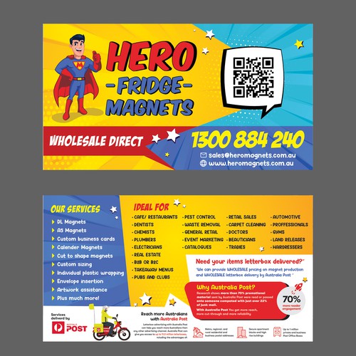 Design di Hero Fridge Magnets Call to action Super DL flyer 240mm x 130mm di Krishna Arts