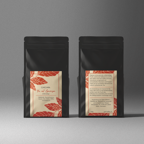 Cascara tea label-ontwerp door just.chaosofart