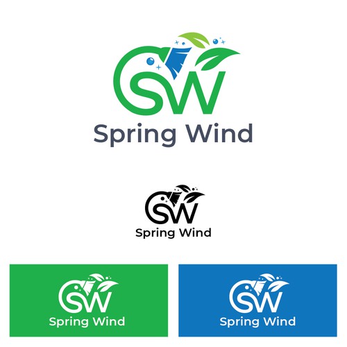 Spring Wind Logo Diseño de Web Hub Solution