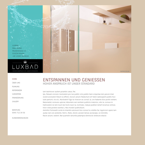 HP für exklusive Badezimmer-Errichtung.