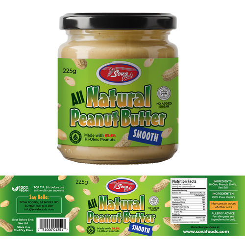 design a modern label for a New all natural peanut butter Design by TypeF Design