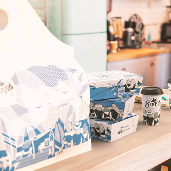 Fun and lively design for takeout containers
