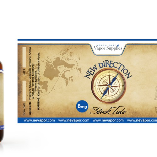Create an eye catching label design for an eLiquid company's national
campaign.