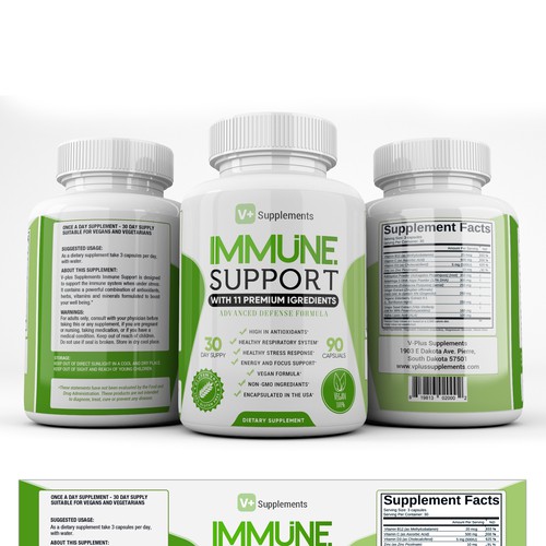 Designs | Label for Immune Supplement | Product label contest