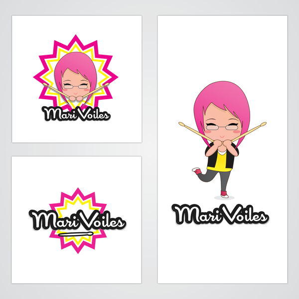 Design a Vibrant Logo for a Beautiful Female Drummer :)