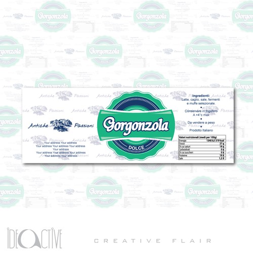 Design a product label set for an Italian Cheese Réalisé par Ideactive