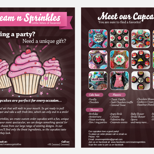 Cupcake Flyer for Cream n Sprinkles Ontwerp door iGreg
