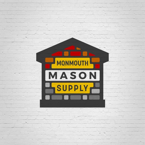Designs Mason Supply Store Logo (Brick & Block Mason) Logo design