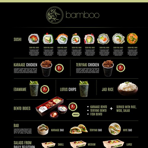 bamboo sushi shop menu board Menu contest
