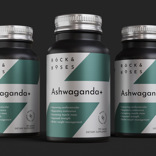 Minimal Supplement Label for a Vitamin Bottle Diseño de podbara