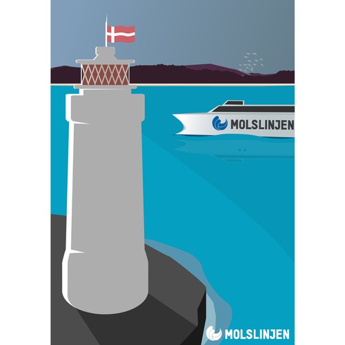 Multiple Winners - Classic and Classy Vintage Posters National Danish Ferry Company Diseño de Perdanz