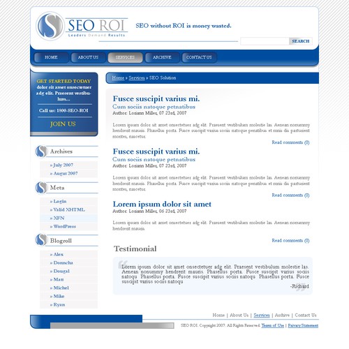 $355 WordPress design- SEO Consulting Site デザイン by mrpsycho98