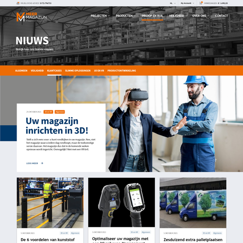 Creative website templates for a leading pallet racks company_ Meermagazijn Design réalisé par ChickenDinner