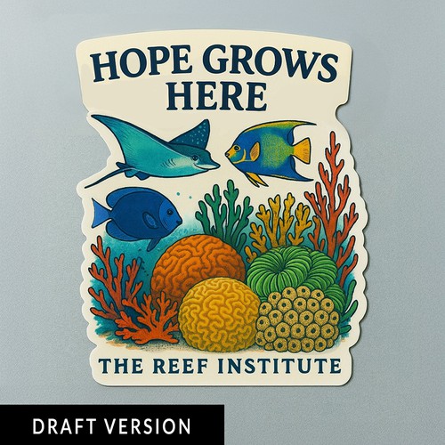 "Sticker Design for Coral Conservation!" winning Sticker by Birdy.