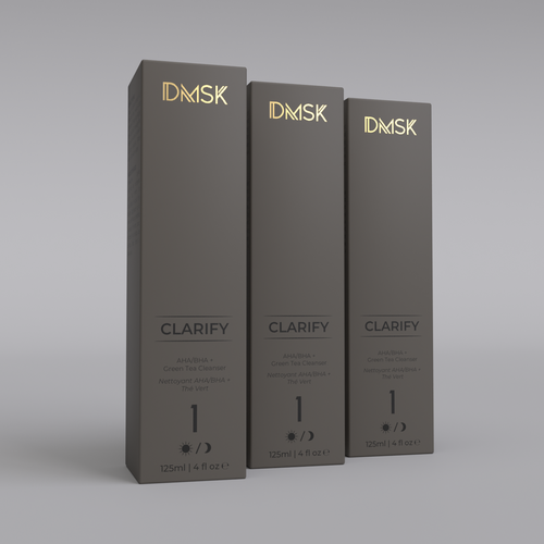 Luxury, high-end product box design for facial cleanser. Design by Tamara.D