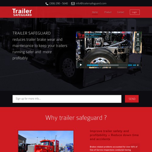 New landing page wanted for Trailer Safe Guard デザイン by Erwin Prasetyo