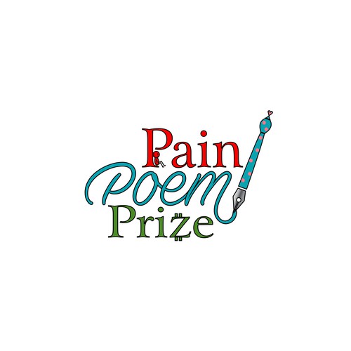 Pain Poem Prize - Playful Logo-ontwerp door cvektor™