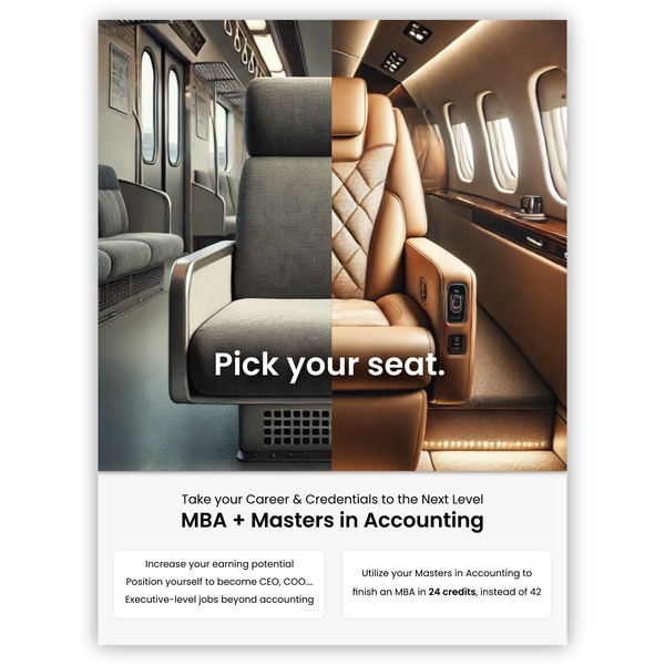 Design by Stephan VP titled "Magazine ad for MBA course"