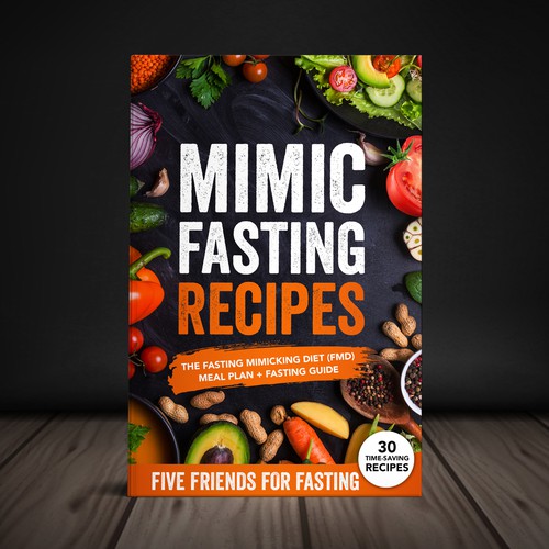 Design a fancy cover+basic layout for an e-book-based recipe book for the new fasting technique FMD Réalisé par Yna