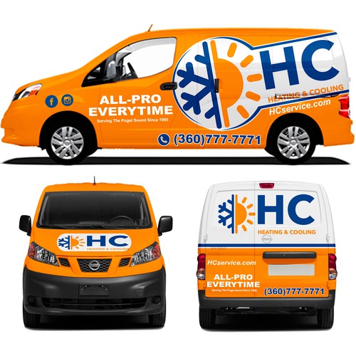 Design a Heating and Cooling Co Wrap in Orange Design by The Faisel