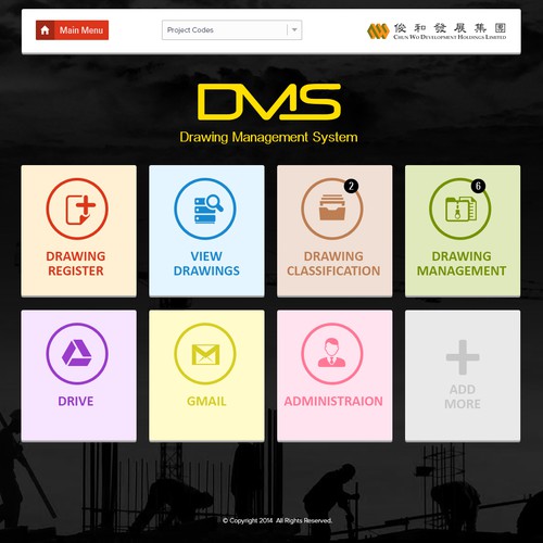 Homepage Design for Construction Drawing Management System Landing