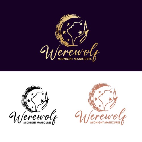 99d: Werewolf Midnight Manicures logo Design by CrisiMi