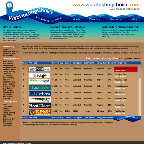 Redesign WebHostingChoice.com Design by mandrej