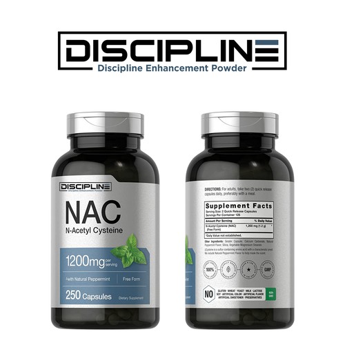 Product logo for discipline enhancing & addiction treatment supplement powder. Design by eonesh