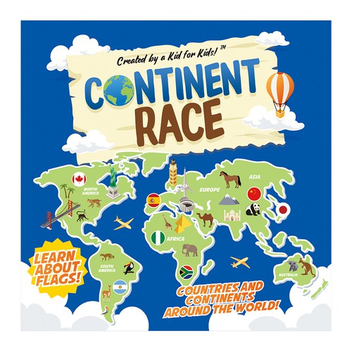 Continent Race - Kids Game -  Learn about the World! Ontwerp door Mrs Design ♥