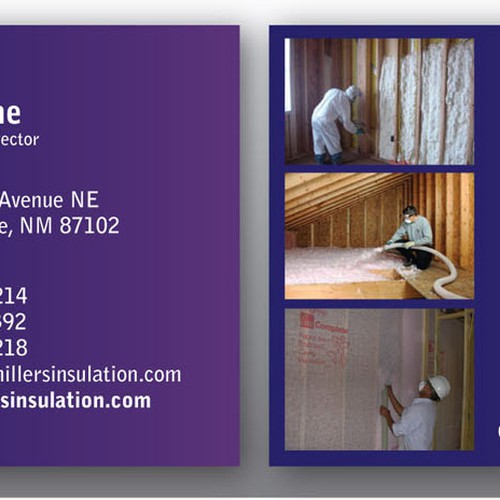 Business card design for Miller's Insulation Design por Clarista S.