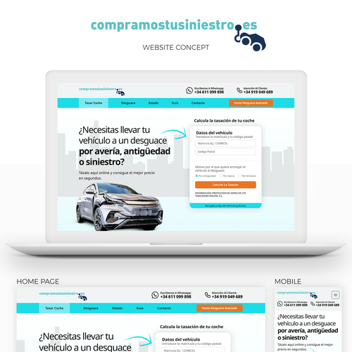 Gewinner des Wettbewerbs „Rediseño sitio web con claro foco a disipositivos móviles.“ in der Kategorie Webseiten-Design von This is Amazing