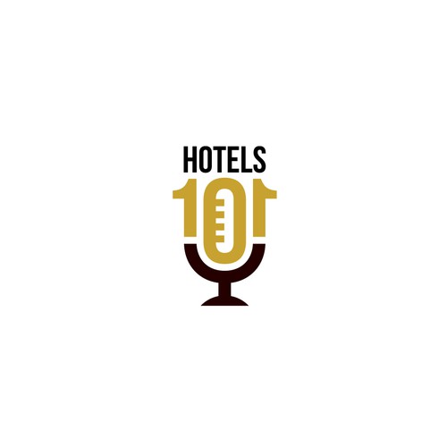 Create a logo for a podcast called - Hotels 101 - incorporate a hotel in the logo Design by Congrats!