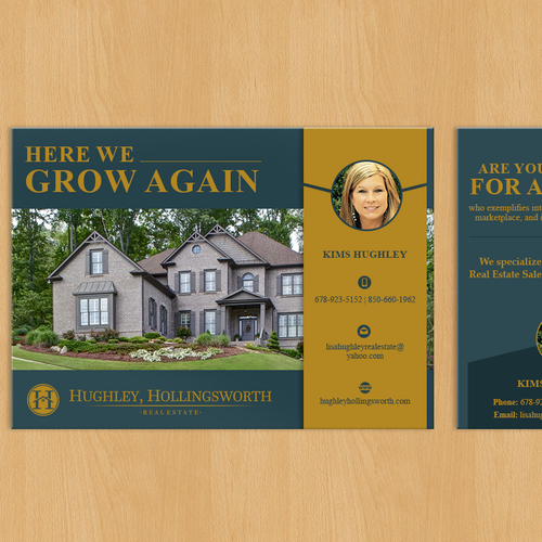 Fun announcement post card for a growing real estate team more work to