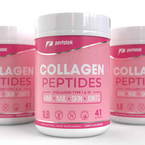 Packaging label for Collagen Peptides jar Design by Tamara.D