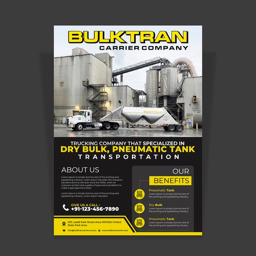 Trucking company marketing flyer Design by websmartusa