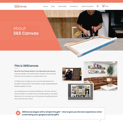 About US page design 365Canvas Ontwerp door Smashing Boys