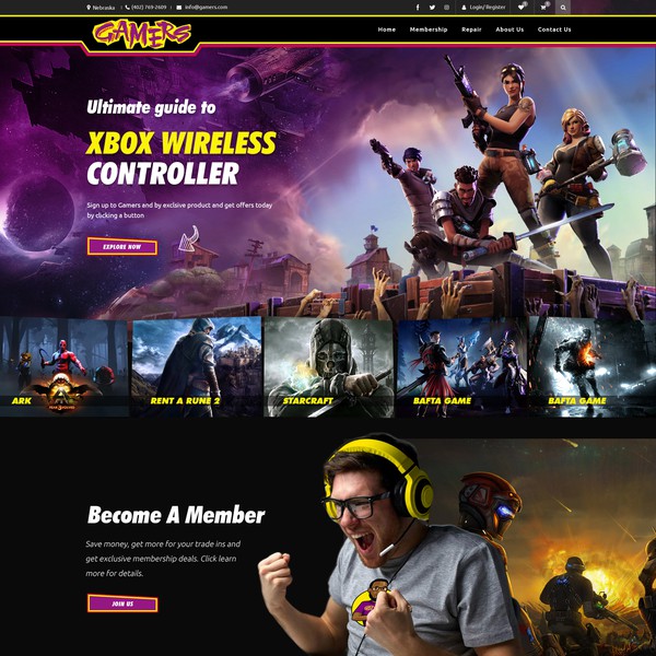 Gaming e-commerce site 1 to 1 project