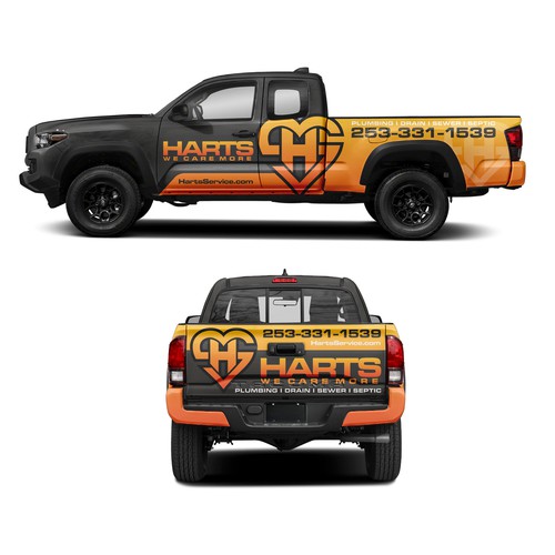 Designs Harts Service Toyota Partial Wrap Car, truck or van