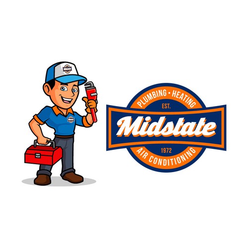 plumbing company logo and mascot Design by Maylyn