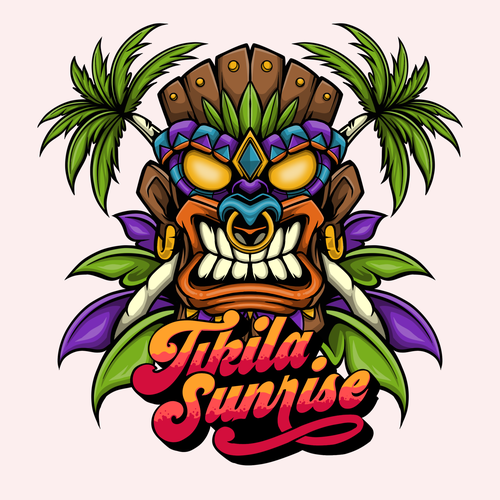 Tiki inspired race car logo Design by M A R K A S A N S ™
