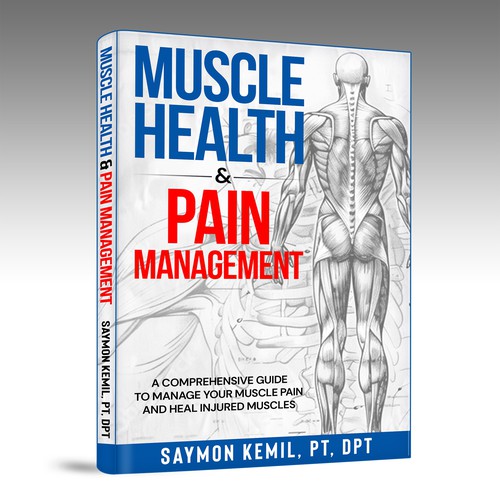 Book cover with a drawing images of the human anatomy combining muscles and bone structure. Design by inventivao