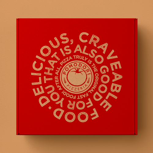 Fun, functional pizza box for Neapolitan pizzeria. Design by studio akka