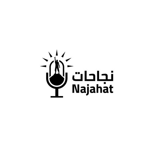 A logo for a podcast English and Arabic-ontwerp door amr9387