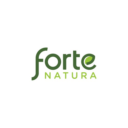 Forte Natura Logo that emphasizes on the word Forte (big) for natural health supplements Design by Luthvi Design