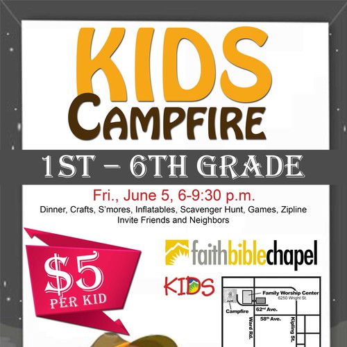 Kids Campfire Poster | Postcard, flyer or print contest