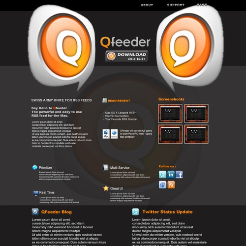 Simple OSX Desktop App Homepage Design by Reservemyart